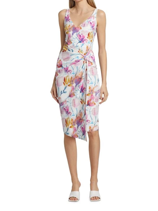 Chiara Boni La Petite Robe Floral Knotted Waist Dress 5 Chiara Boni La Petite Robe Floral Knotted Waist Dress - Image 3