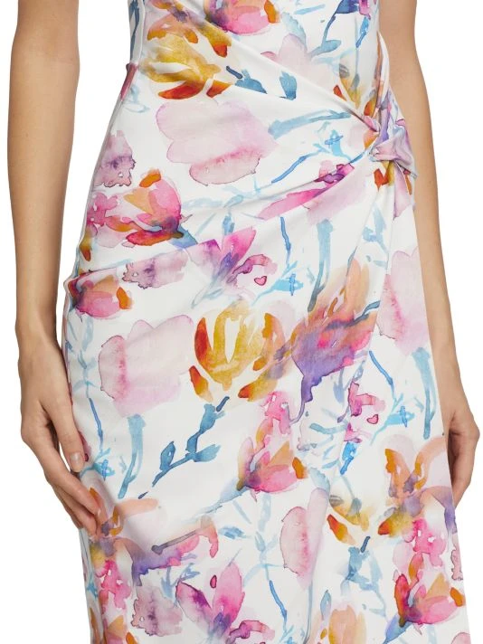 Chiara Boni La Petite Robe Floral Knotted Waist Dress 8 Chiara Boni La Petite Robe Floral Knotted Waist Dress - Image 6