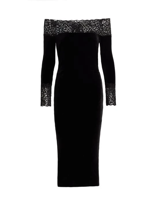 Chiara Boni La Petite Robe Nadette Velvet & Lace Bodyon Dress 3 Chiara Boni La Petite Robe Nadette Velvet & Lace Bodyon Dress