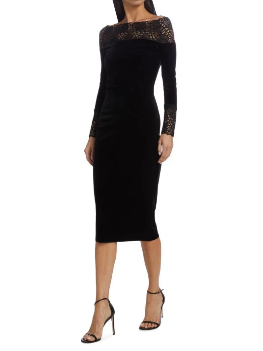 Chiara Boni La Petite Robe Nadette Velvet & Lace Bodyon Dress 4 Chiara Boni La Petite Robe Nadette Velvet & Lace Bodyon Dress - Image 2