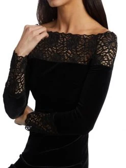 Chiara Boni La Petite Robe Nadette Velvet & Lace Bodyon Dress 14 Chiara Boni La Petite Robe Nadette Velvet & Lace Bodyon Dress -CHIARA BONI LA PETITE ROBE Sales unnamed file 535