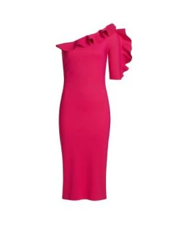 Chiara Boni La Petite Robe Aleece One-Shoulder Ruffle Sheath