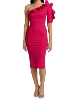 Chiara Boni La Petite Robe Aleece One-Shoulder Ruffle Sheath -CHIARA BONI LA PETITE ROBE Sales unnamed file 539