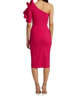 Chiara Boni La Petite Robe Aleece One-Shoulder Ruffle Sheath -CHIARA BONI LA PETITE ROBE Sales unnamed file 541