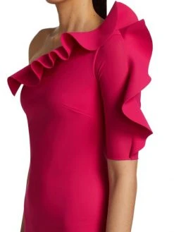 Chiara Boni La Petite Robe Aleece One-Shoulder Ruffle Sheath -CHIARA BONI LA PETITE ROBE Sales unnamed file 542