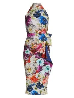 Chiara Boni La Shop 61 Chiara Boni La Petite Robe Draped Painterly Floral Dress