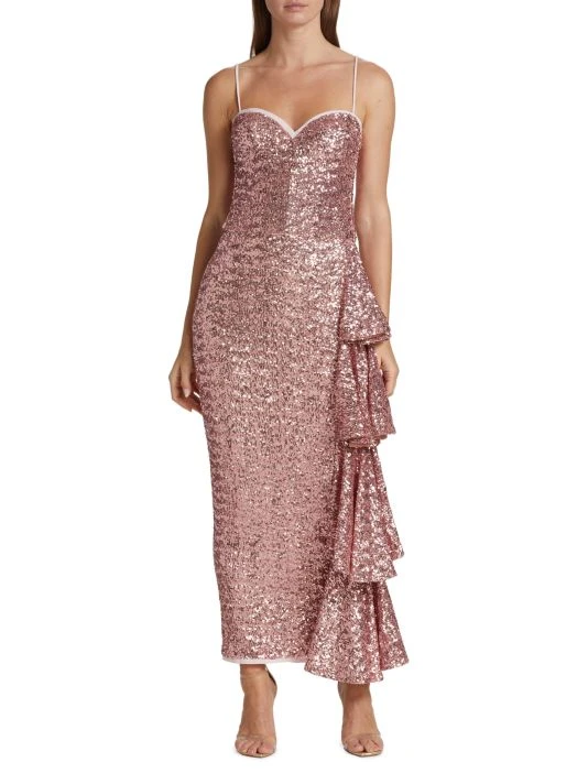 Chiara Boni La Petite Robe Gussie Paillette Ruffle Gown 5 Chiara Boni La Petite Robe Gussie Paillette Ruffle Gown - Image 3