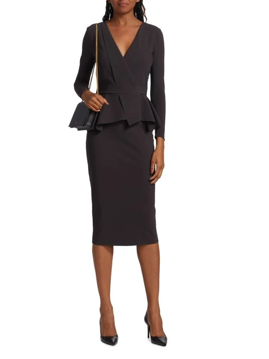 Chiara Boni La Petite Robe Leticia Mixed-Media Peplum-Waist Dress 4 Chiara Boni La Petite Robe Leticia Mixed-Media Peplum-Waist Dress - Image 2