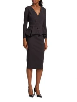 Chiara Boni La Petite Robe Leticia Mixed-Media Peplum-Waist Dress 11 Chiara Boni La Petite Robe Leticia Mixed-Media Peplum-Waist Dress -CHIARA BONI LA PETITE ROBE Sales unnamed file 655