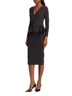 Chiara Boni La Petite Robe Leticia Mixed-Media Peplum-Waist Dress 12 Chiara Boni La Petite Robe Leticia Mixed-Media Peplum-Waist Dress -CHIARA BONI LA PETITE ROBE Sales unnamed file 656