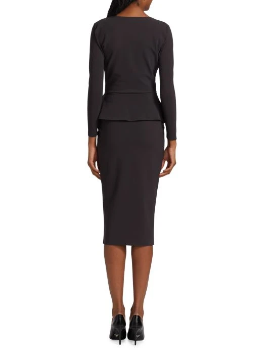 Chiara Boni La Petite Robe Leticia Mixed-Media Peplum-Waist Dress 7 Chiara Boni La Petite Robe Leticia Mixed-Media Peplum-Waist Dress - Image 5