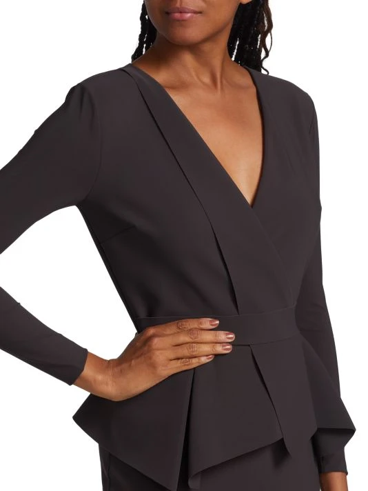 Chiara Boni La Petite Robe Leticia Mixed-Media Peplum-Waist Dress 8 Chiara Boni La Petite Robe Leticia Mixed-Media Peplum-Waist Dress - Image 6