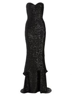 Chiara Boni La Petite Robe Sequined Strapless Gown