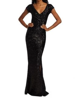 Chiara Boni La Petite Robe Suyai Sequin Cap Sleeve Gown -CHIARA BONI LA PETITE ROBE Sales unnamed file 691