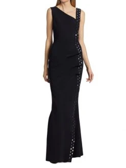 Chiara Boni La Petite Robe Cibeless Embellished Asymmetric-Neckline Gown<br> -CHIARA BONI LA PETITE ROBE Sales unnamed file 697