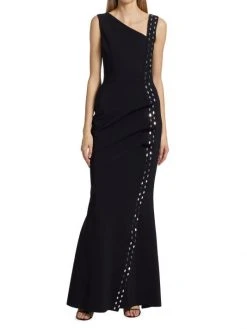 Chiara Boni La Petite Robe Cibeless Embellished Asymmetric-Neckline Gown<br> -CHIARA BONI LA PETITE ROBE Sales unnamed file 698