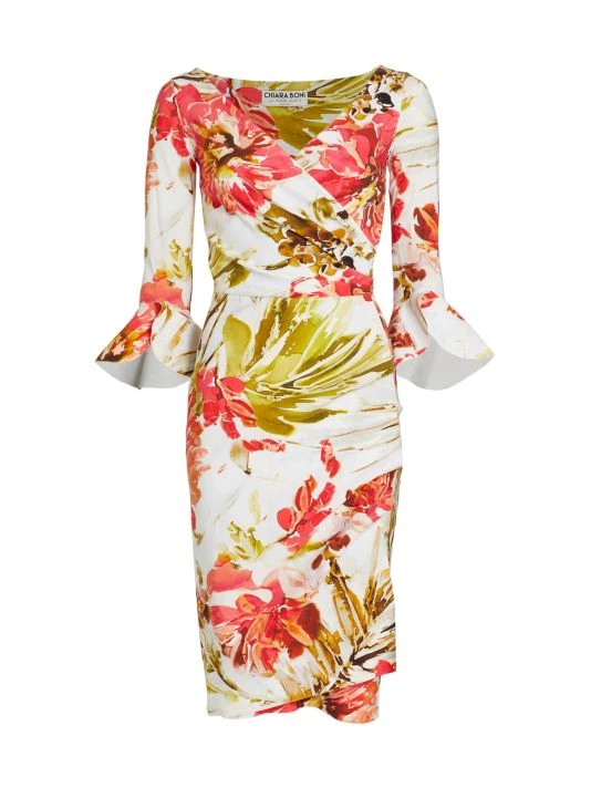 Chiara Boni La Petite Robe Triana Gathered Floral Midi Dress 3 Chiara Boni La Petite Robe Triana Gathered Floral Midi Dress