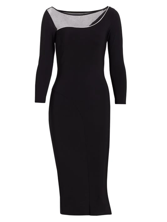 Chiara Boni La Petite Robe Libia Illusion Bodycon Midi Dress 3 Chiara Boni La Petite Robe Libia Illusion Bodycon Midi Dress