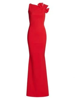 Chiara Boni La Petite Robe Sondra Bow-Embellished Gown