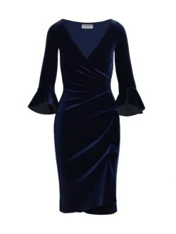 Chiara Boni La Petite Robe Triana Velvet Wrap Dress