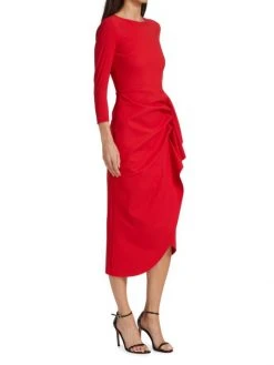 Chiara Boni La Petite Robe Gathered Side Midi-Dress -CHIARA BONI LA PETITE ROBE Sales unnamed file 798