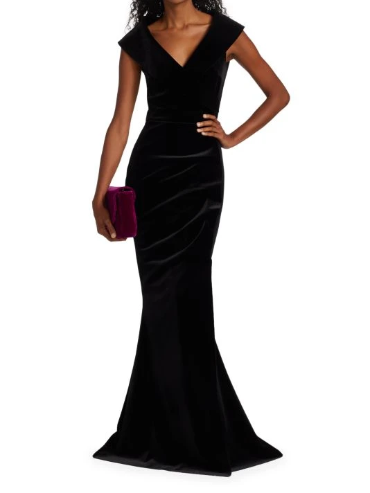 unnamed-file-803.jpg Chiara Boni La Petite Robe Velvet V-Neck Gown -CHIARA BONI LA PETITE ROBE Sales unnamed file 803