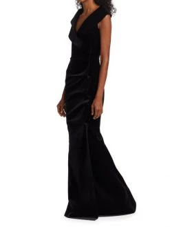 Chiara Boni La Petite Robe Velvet V-Neck Gown 5 Chiara Boni La Petite Robe Velvet V-Neck Gown -CHIARA BONI LA PETITE ROBE Sales unnamed file 805