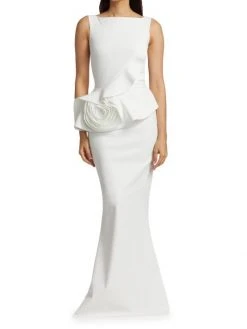 Chiara Boni La Petite Robe Morny Rosette Peplum Gown -CHIARA BONI LA PETITE ROBE Sales unnamed file 848