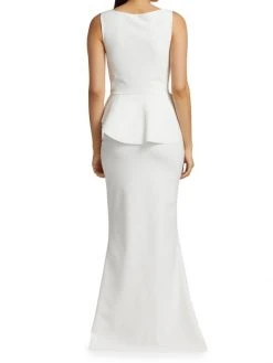 Chiara Boni La Petite Robe Morny Rosette Peplum Gown -CHIARA BONI LA PETITE ROBE Sales unnamed file 850