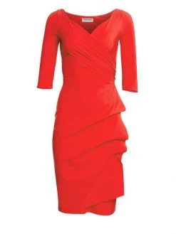 Chiara Boni La Petite Robe Florian Side Ruffle Dress Red
