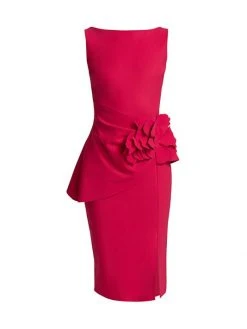 Chiara Boni La Petite Robe Oksana Floral Applique Sheath Dress Cream