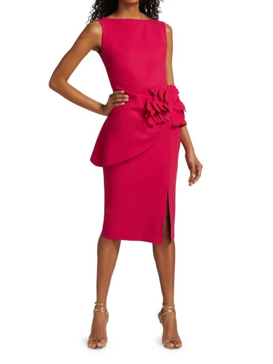 Chiara Boni La Petite Robe Oksana Floral Applique Sheath Dress Cream 4 Chiara Boni La Petite Robe Oksana Floral Applique Sheath Dress Cream - Image 2