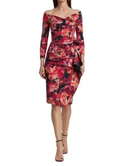 Chiara Boni La Petite Robe Silveria Printed Off-The-Shoulder Dress -CHIARA BONI LA PETITE ROBE Sales unnamed file 929