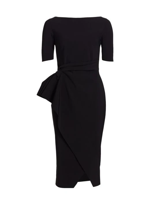 Chiara Boni La Petite Robe Faux Wrap Cocktail Dress Black 3 Chiara Boni La Petite Robe Faux Wrap Cocktail Dress Black