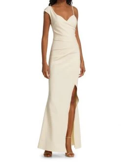 Chiara Boni La Petite Robe One-Shoulder Front-Slit Wrap Gown -CHIARA BONI LA PETITE ROBE Sales unnamed file 969