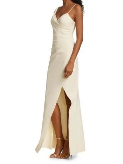 Chiara Boni La Petite Robe One-Shoulder Front-Slit Wrap Gown -CHIARA BONI LA PETITE ROBE Sales unnamed file 970