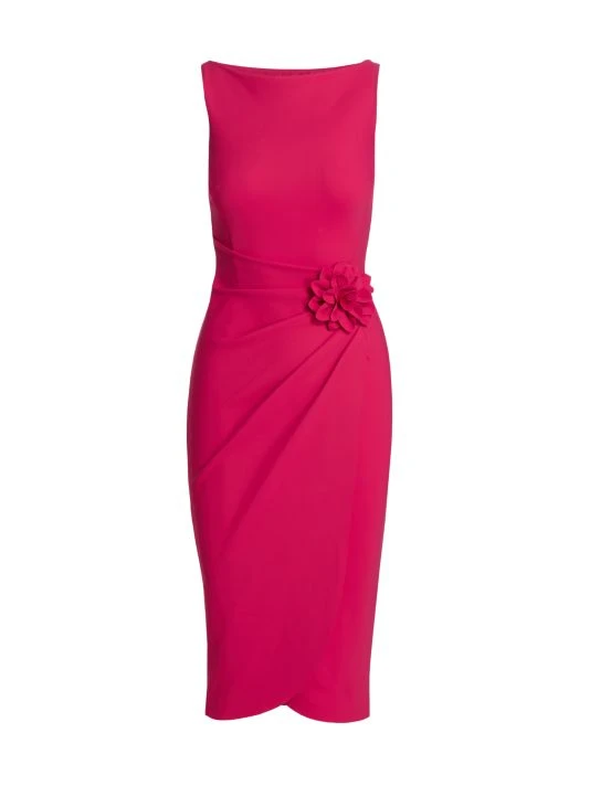 Chiara Boni La Petite Robe Glenaly 3-D Flower Cocktail Dress Cherry 3 Chiara Boni La Petite Robe Glenaly 3-D Flower Cocktail Dress Cherry